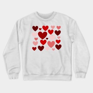 Christmassy Red Love Hearts Romantic Crewneck Sweatshirt